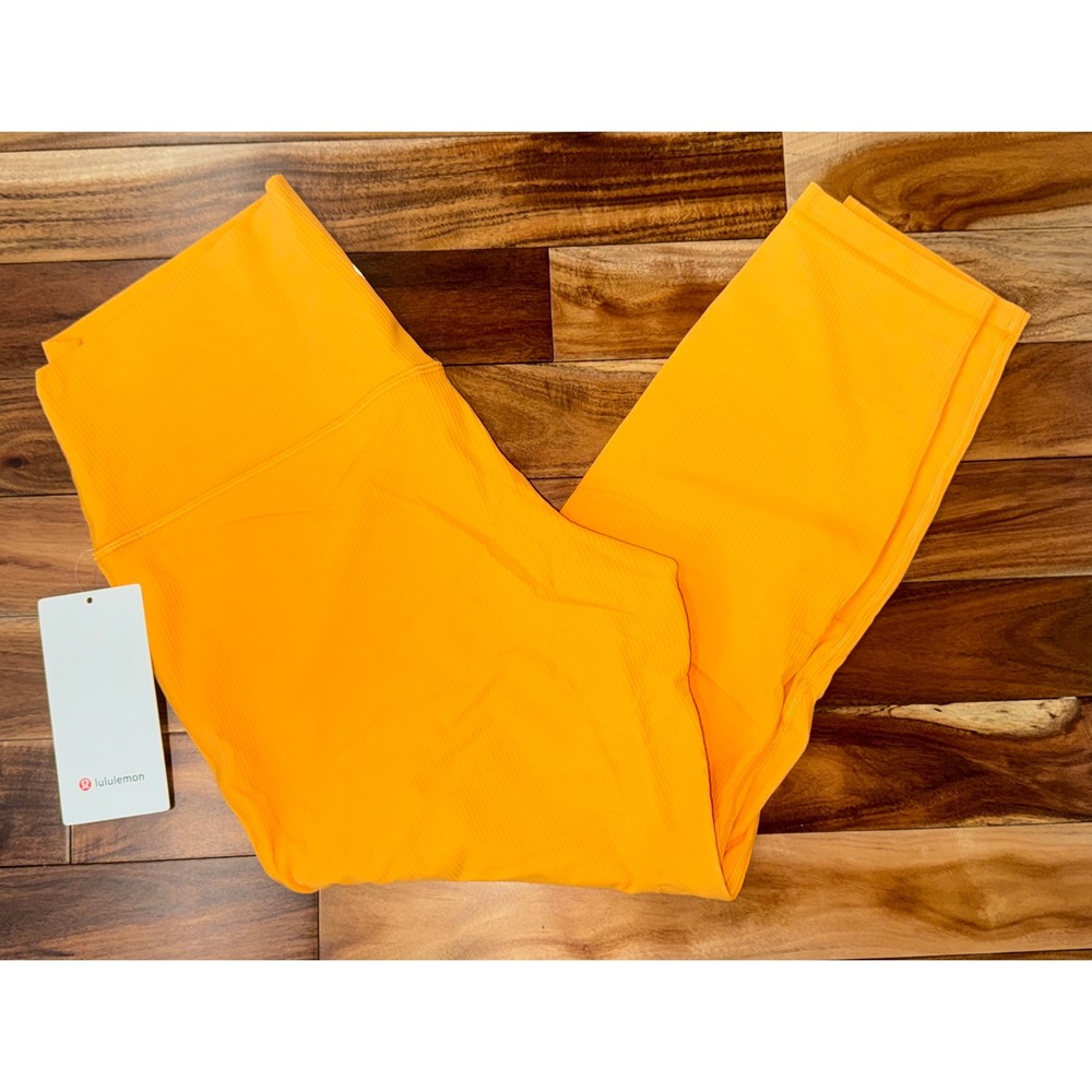 Lululemon Align Ribbed HR Pant 25" Mango Dream Size 14 NWT